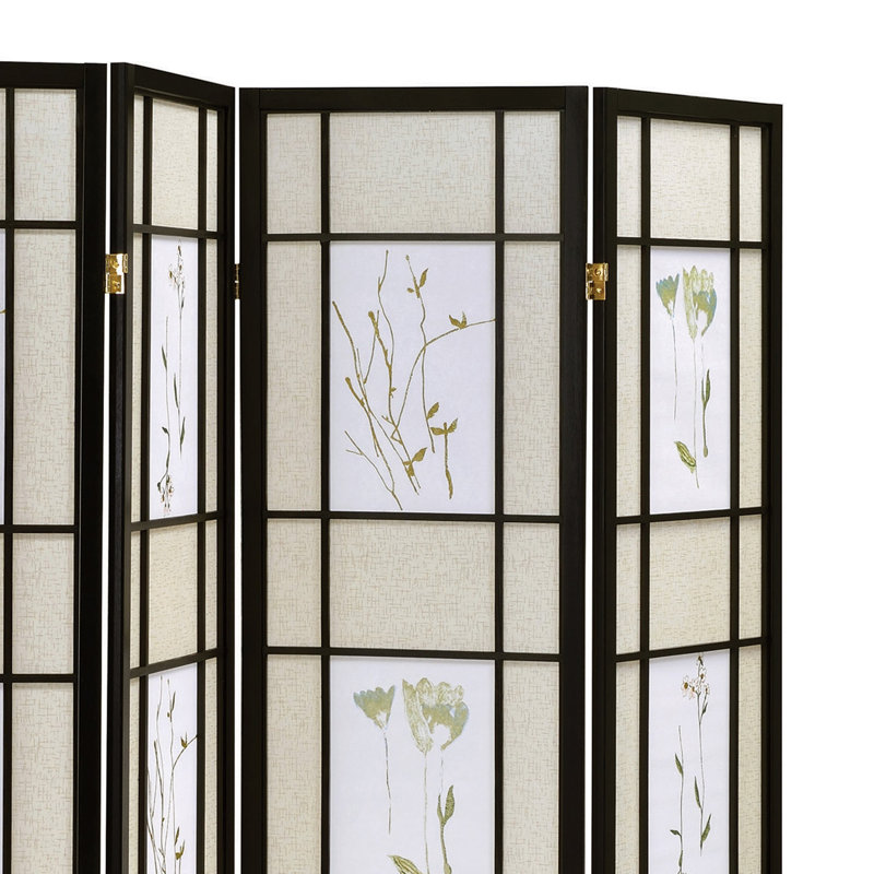 69.5'' W x 70.25'' H 4 - Panel Solid Wood Folding Room Divider