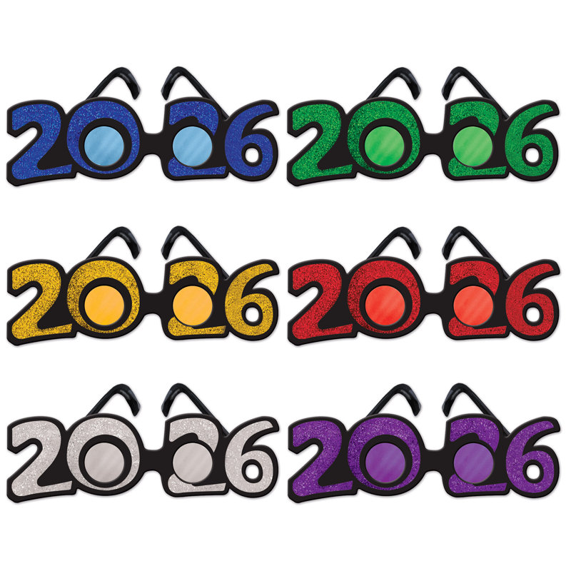 Lunettes en plastique scintillantes "2026"