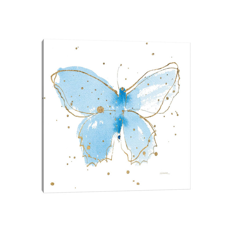 Gilded Butterflies III by Shirley Novak - Wrapped Canvas Gallery-Wrapped Canvas Giclée, 30.48cm H x 30.48cm W