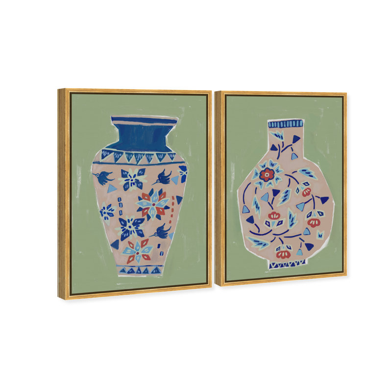 Heirloom Vase Set Set by Oliver Gal, 46" H x 31" W, Gold Floater Frame