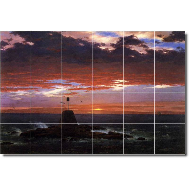 Carreau de céramique décorative 36 po x 24 po 6 po x 6 po, Bord de l'eau 01726