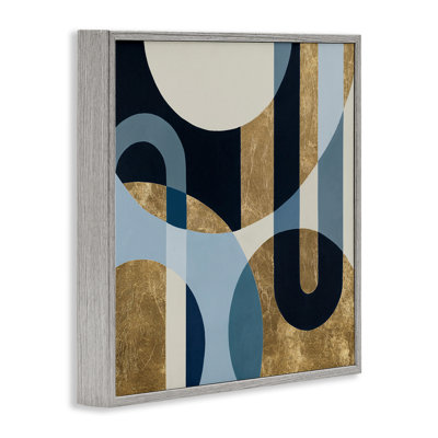 Or et bleu, formes circulaires giclées par Hanna Melin
