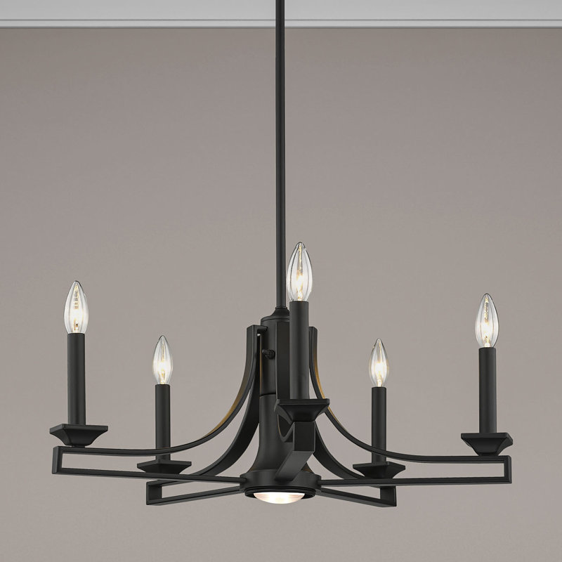 Lustre classique à 6 lumières de style bougie Dedham, Bronze