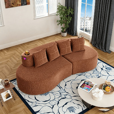 Curved Modular Sectional – 3-Seater, Compression-Filled Cushions