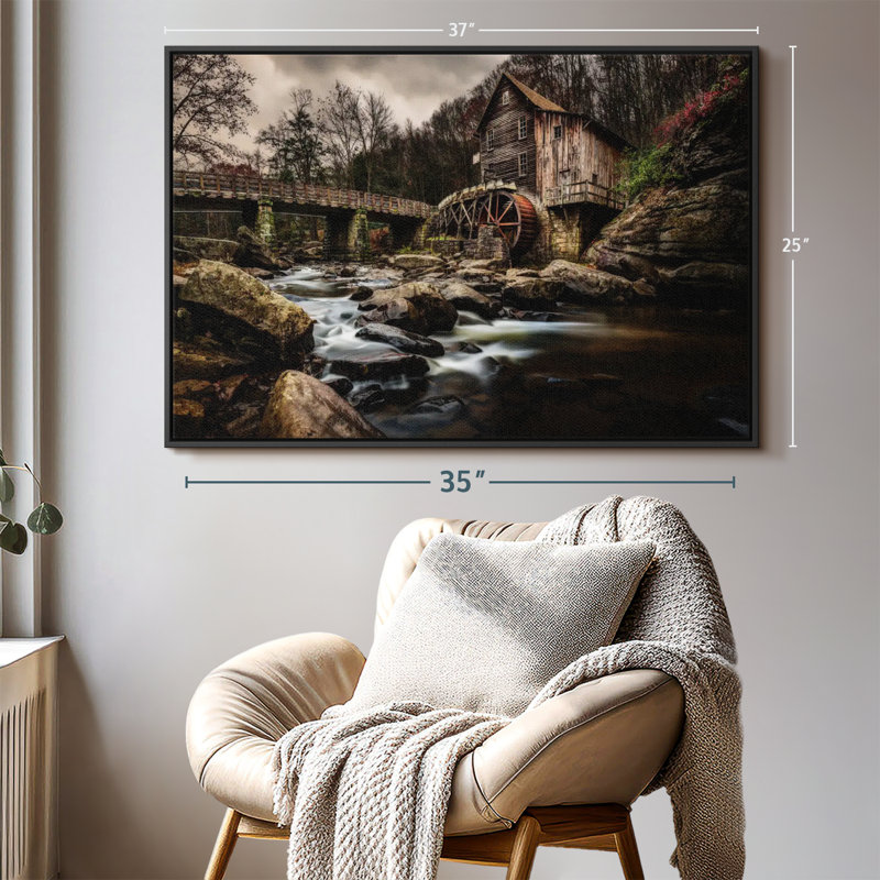 «Grist Mill At Babcock Park, reproduction sur toile», H 25 po x l 37 po