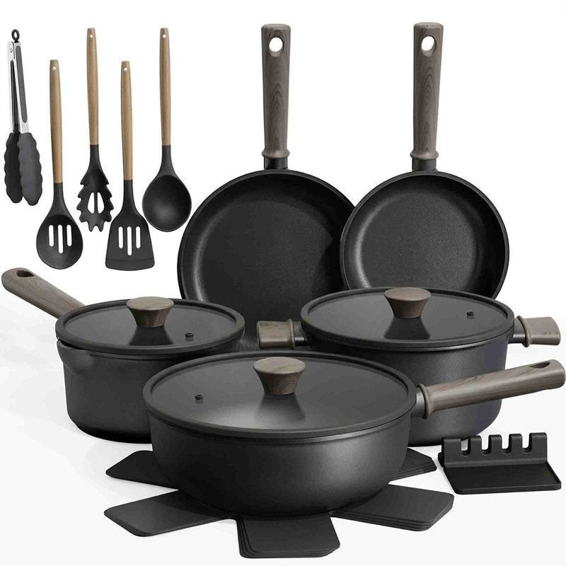Batterie de cuisine antiadhésive 19 pièces