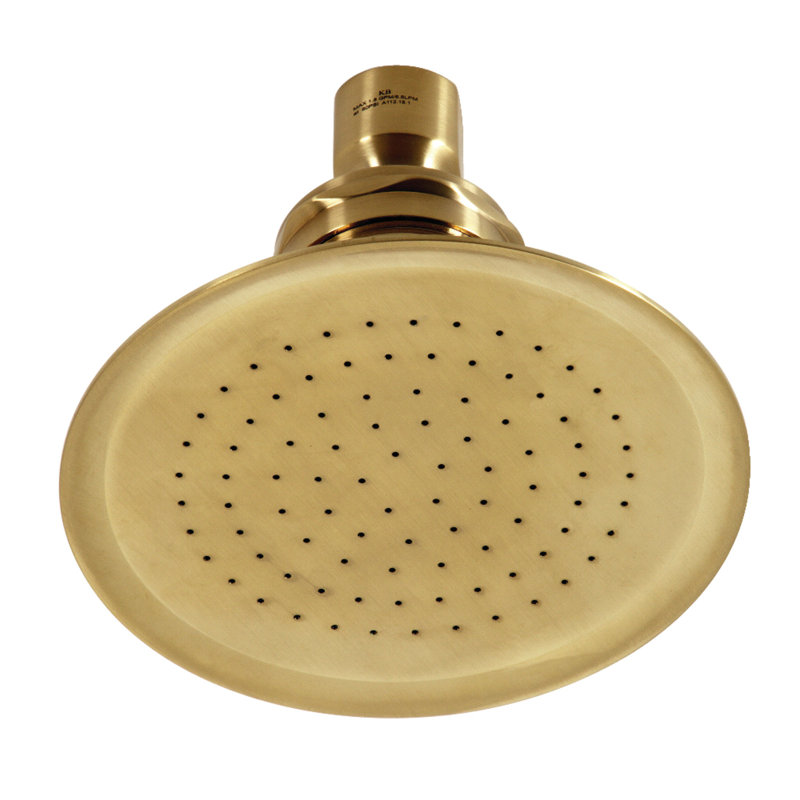 Pomme de douche ronde 4/4 po Kingston, Laiton brossé