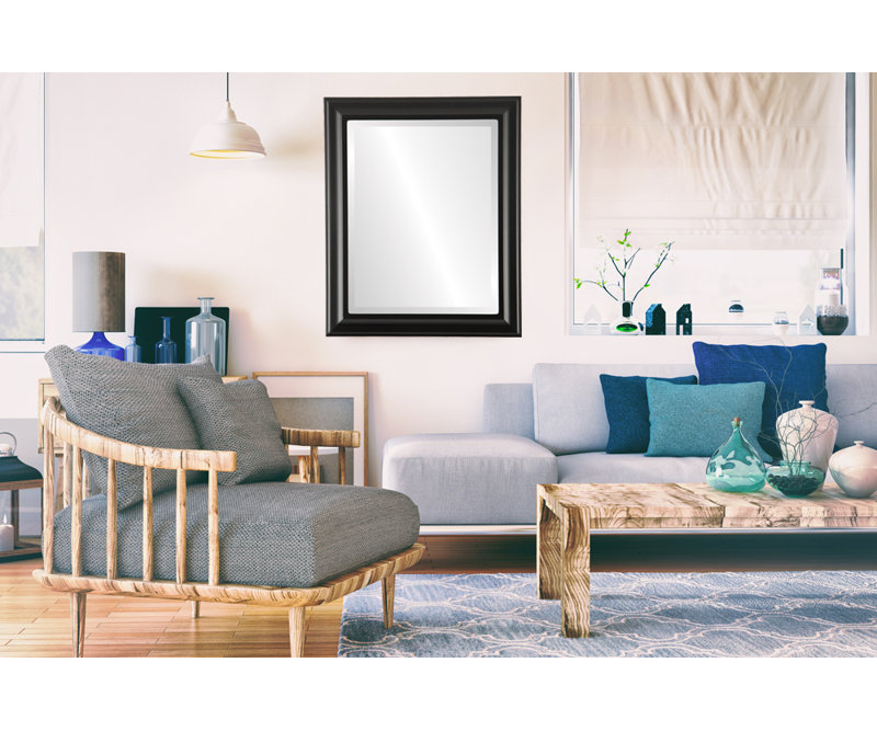 Witham Rectangle Mirror, 19" H x 15" W, Matte Black