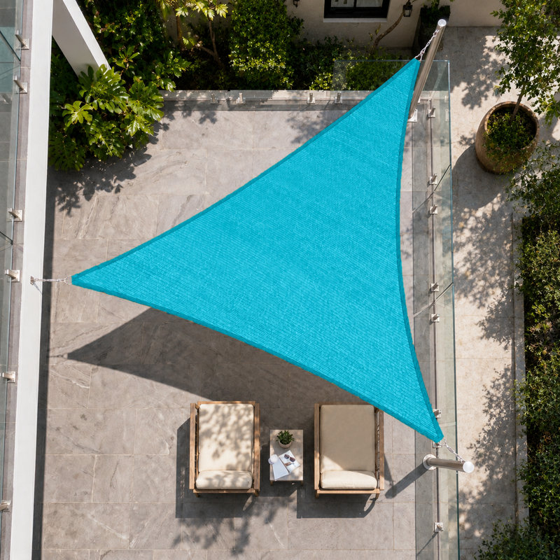 Voile d'ombrage triangulaire Royal Shade avec treuil d'installation, 10 pi x 10 pi x 10 pi, Sarcelle