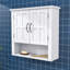 Armoire murale polyvalente, double rangement, tablettes réglables et tablette ouverte-1290165701
