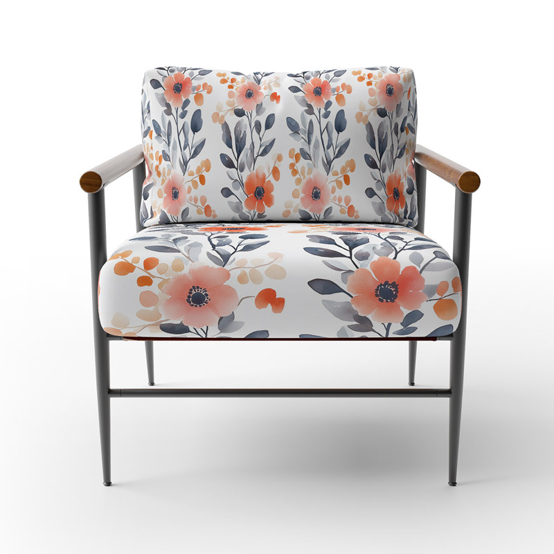 Chaise d'appoint rayée - Fauteuil rose Bloom Line of coquelicots