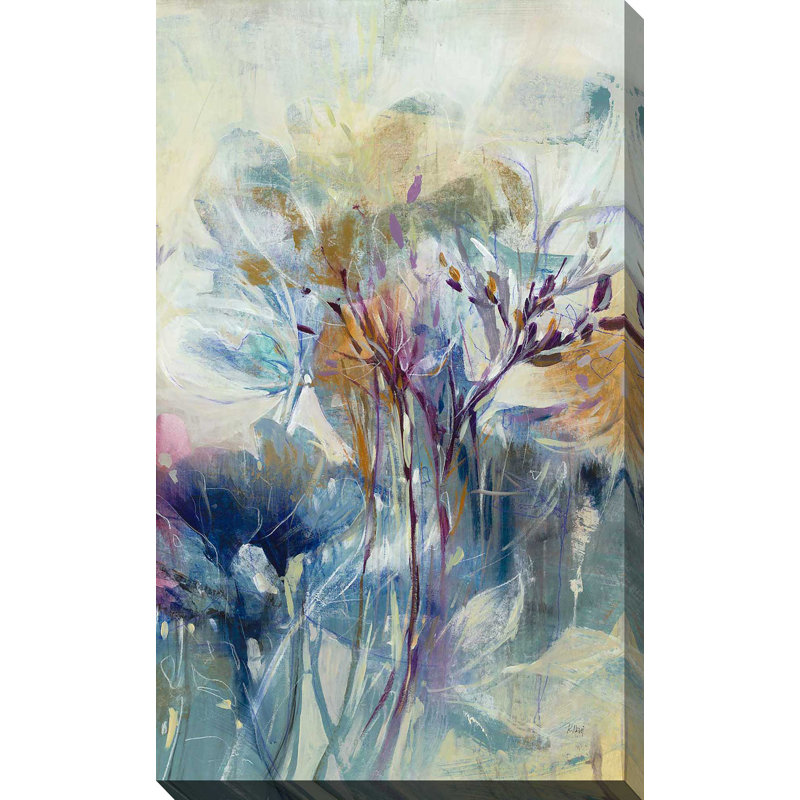 «Meadow Safran II» par K.Nari - Peinture, Toile tendue, H 30 po x l 18 po x P 1 po
