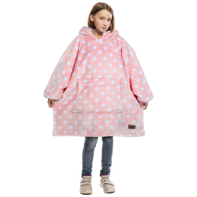 Catalonia Blanket Hoodie for Kids, Oversized Wearable Fleece Sweatshirt Pullover for Teens Youth