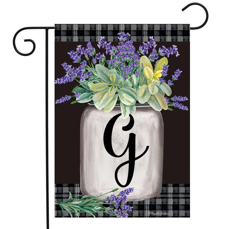 Drapeau de jardin ferme monogramme lettre G