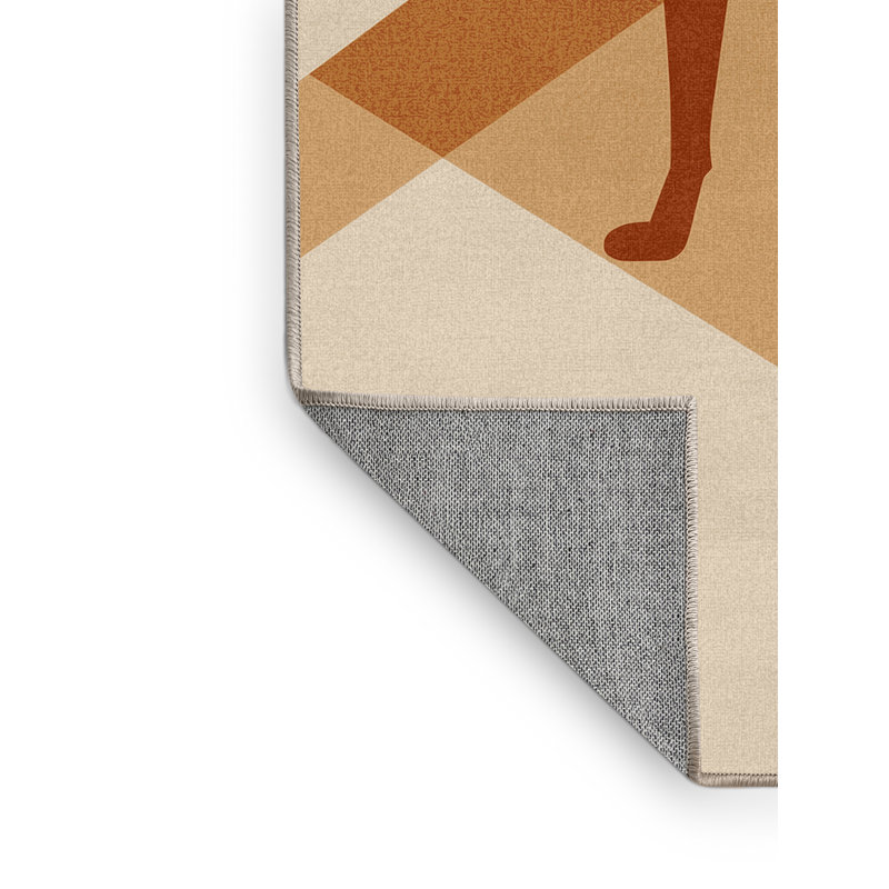 Machine Washable Ozgur Dingo Modern Rustic Solid Color Rug in Beige – Beige Binding, 6x9