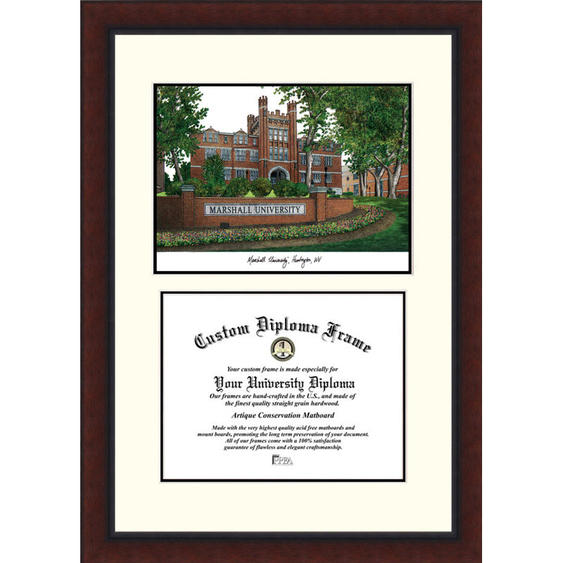 Cadre photo en forme de diplôme héritage de l’université marshall NCAA