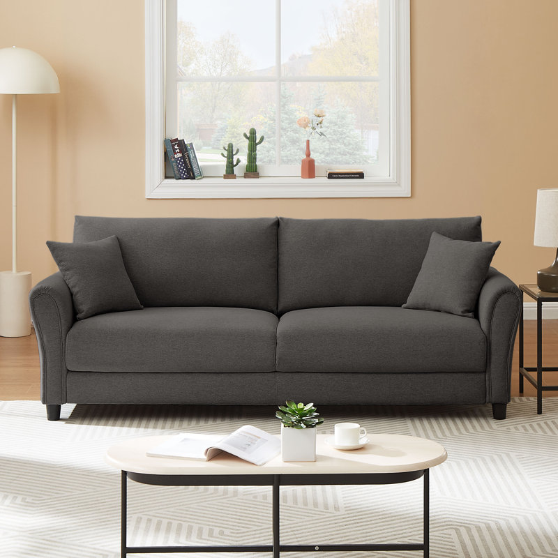 Debrah 84'' Upholstered Sofa, Gray 100% Polyester