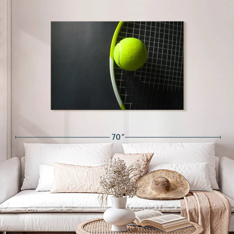 Raquette et balle de tennis vertes Sireci, H 30 po x l 45 po