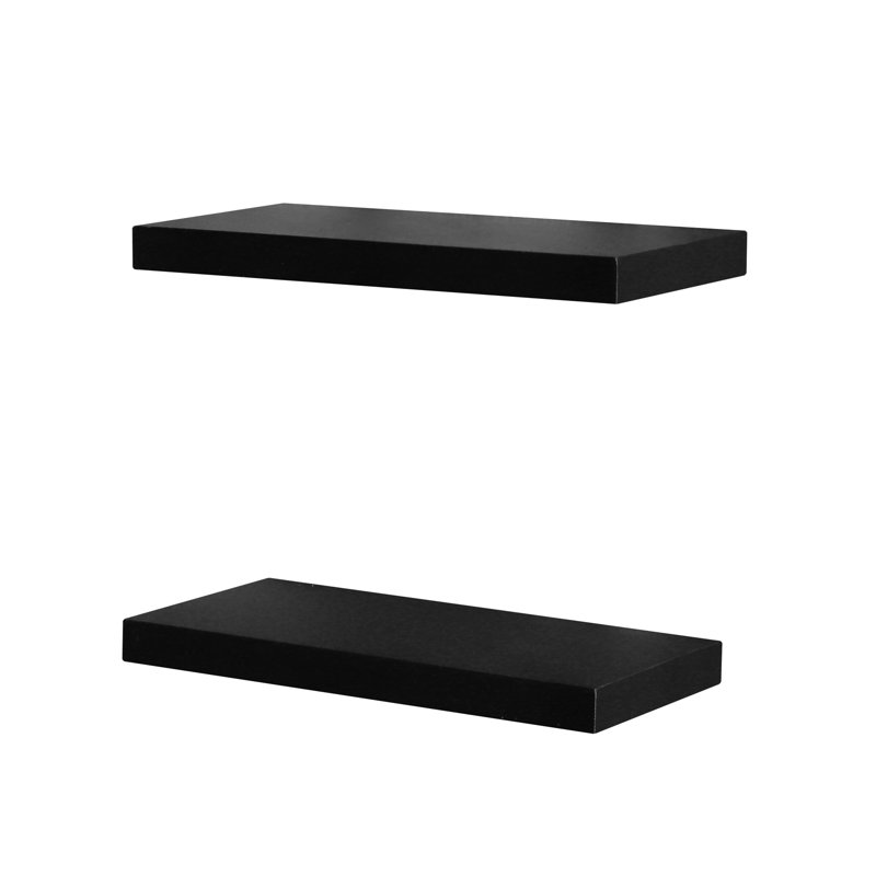 Abdas 2 Piece Floating Shelf, Black, 1.25" H x 15" W x 7.75" D