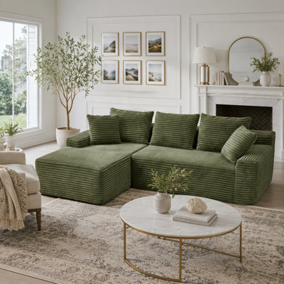 L-Shape Sectional Couch with Modular Design and Ergonomic Support for Modern Living Rooms