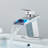 LED Waterfall Spout Single Hole Bathroom Faucet Mixer Tap with Cover Plate-90558059
