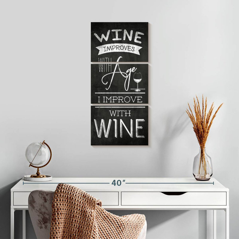 Funny Wine Typography, 27" H x 12" W