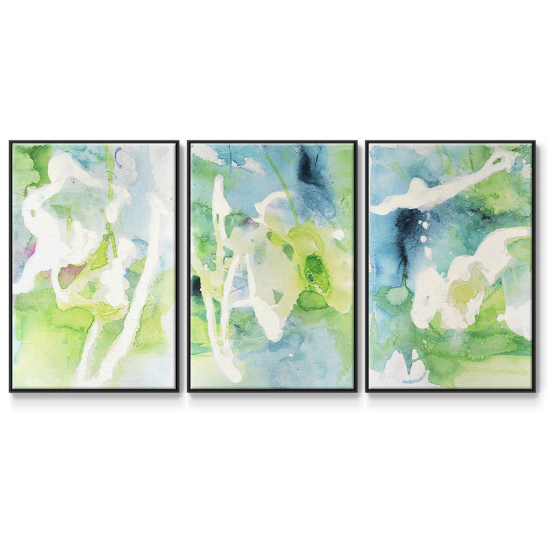 Rising Above I - Ensemble de 3 reproductions encadrées sur toile, Noir, H 36 po x l 72 po