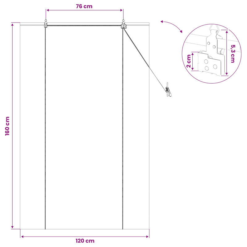 Bamboo Roller shade, 120 cm W x 160 cm L