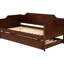 Twin Daybed With Trundle, Cherry Wood, Modern Classic Silhouette, Panel Detailing, Natural Wood Grain, Trundle For Extra Sleeping Space In Bedroom Room