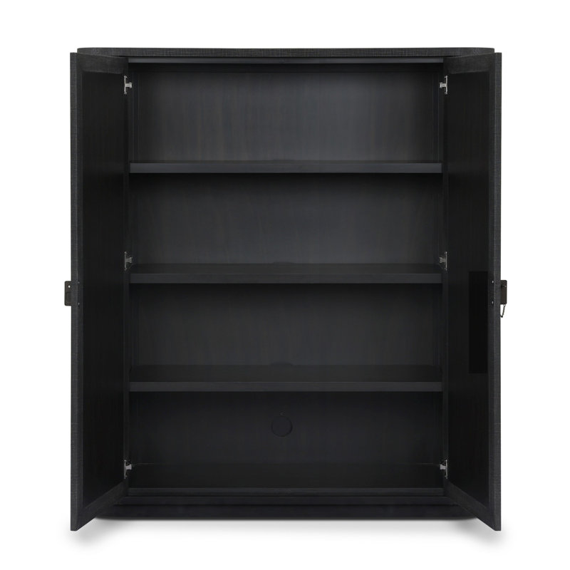 Berlin Cabinet-Black Linen, Black Linen