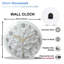 Horloge murale blanche élégante avec art floral 2d - horloge murale moderne en verre 12 po