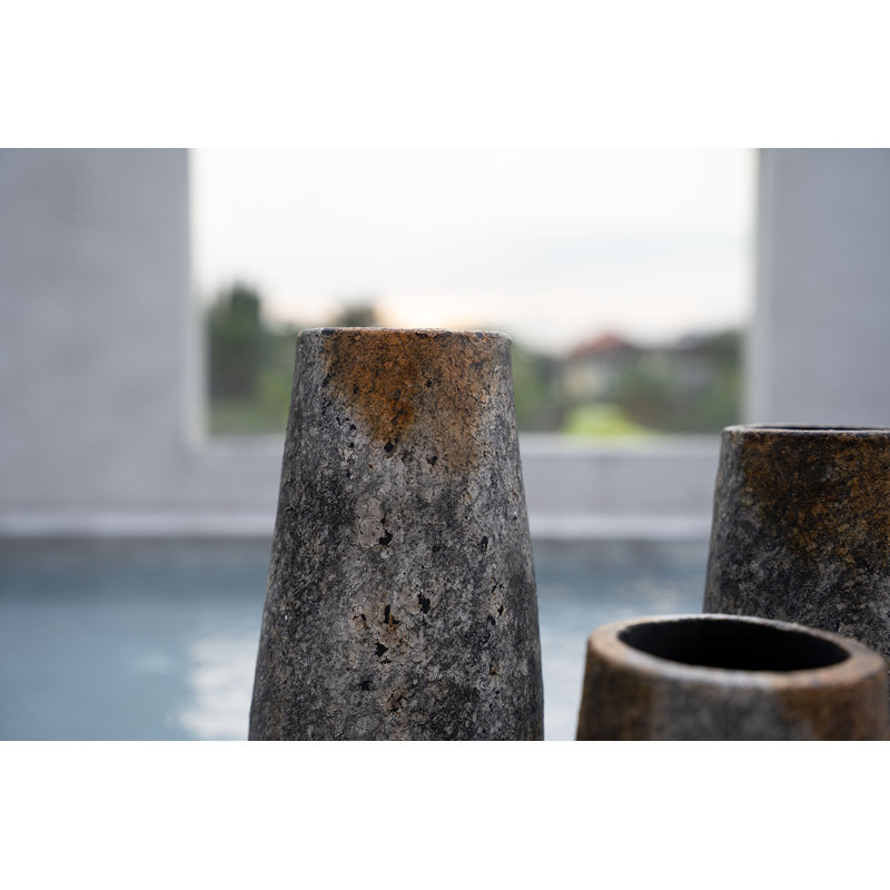 Scriber Terracotta Table Vase, 31cm H x 14cm W x 14cm D