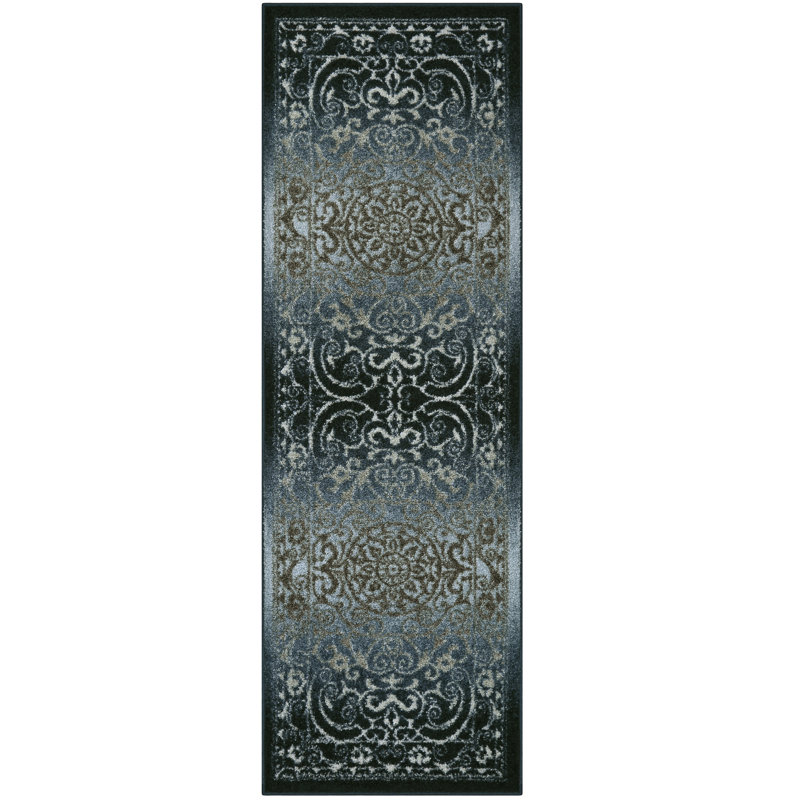 Dreyfuss Tufted Navy Area Rug, Runner 1'8" x 5'