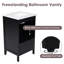 Meuble-lavabo noir 20 po avec lavabo et rangement en céramique