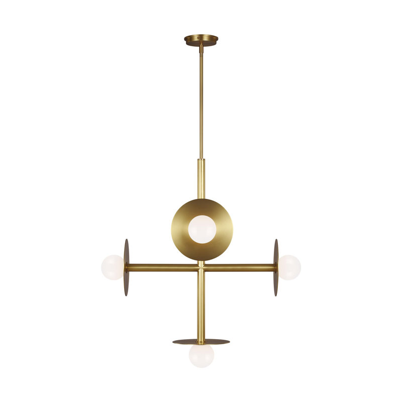 Nodes 5 - Light Chandelier, Burnished Brass