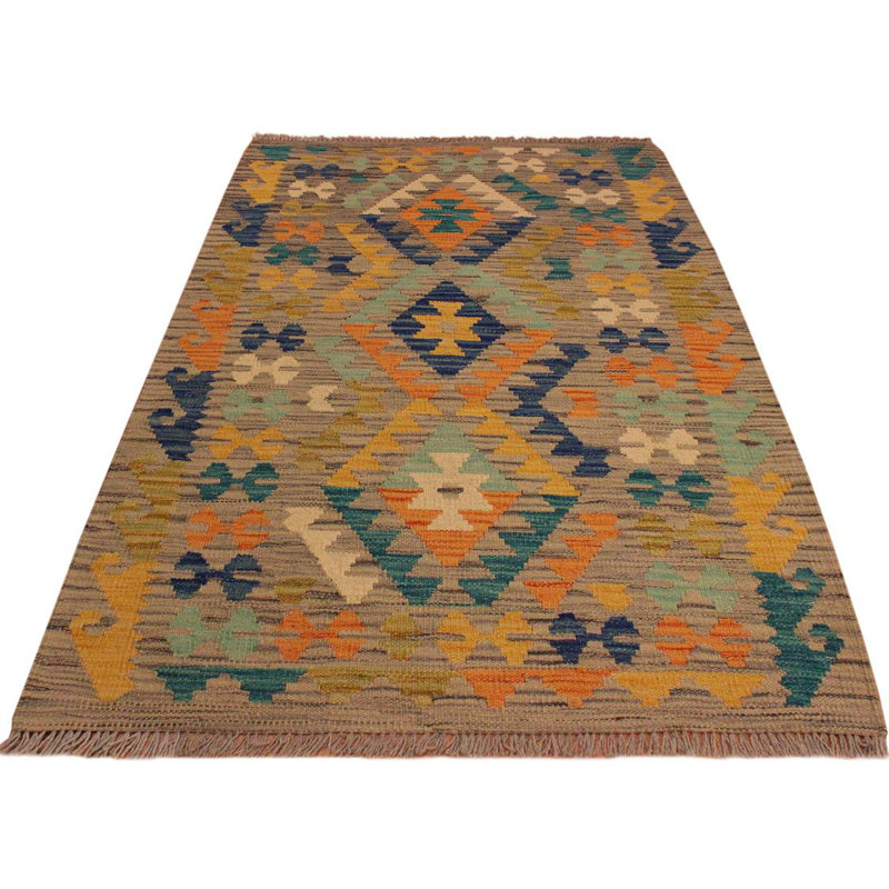 Tapis gris en laine tissé à la main one-of-kind Sinclair