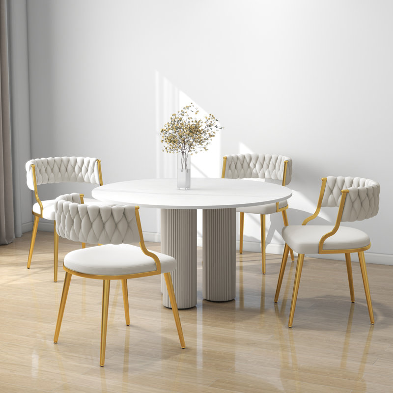 Christal Upholstery Dining Chair, Ivory