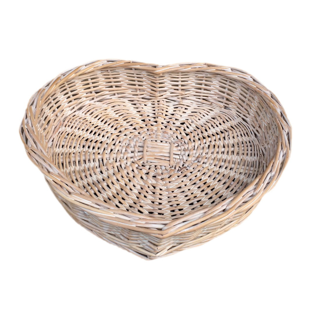 Gorlest Wicker Heart Shaped Tray Basket