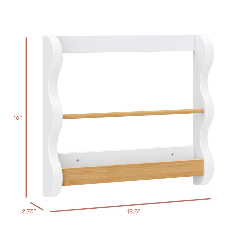 Lido Wave Book Rack, White/Honey