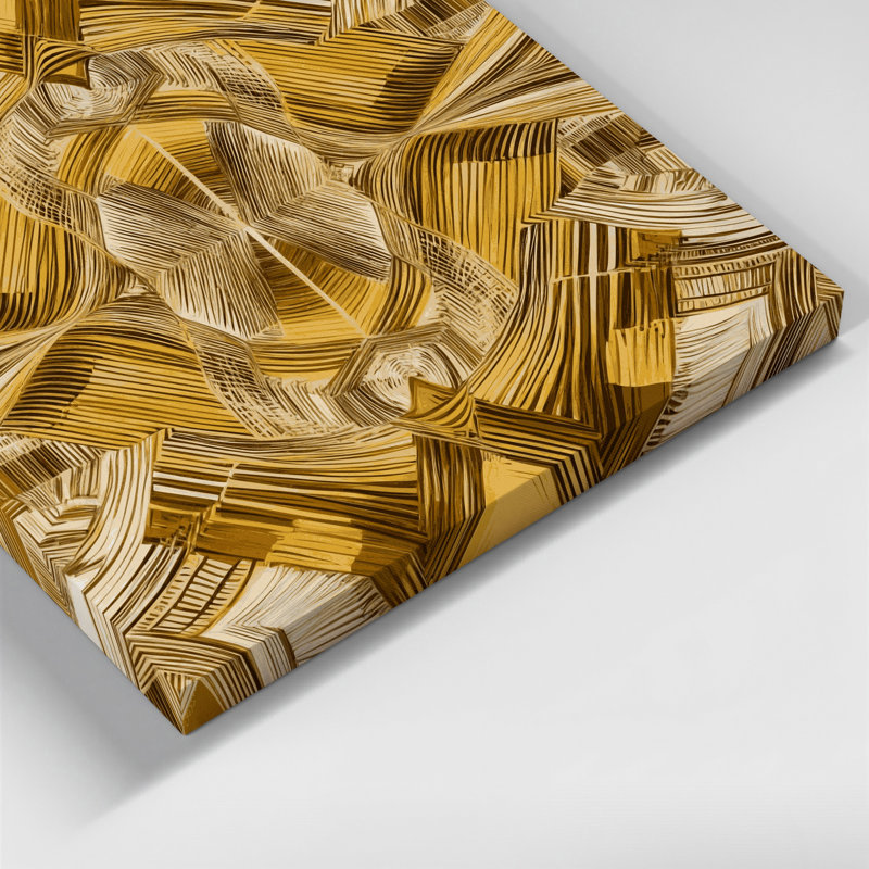 Art mural sur toile beige Op Art 54, H 12 po x l 12 po