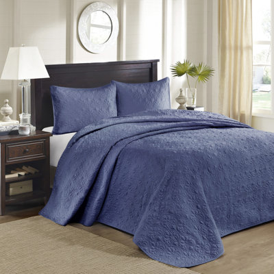 Navy Quilt Full/queen - And Pre-washed Cotton Classic Quilting For A Timeless Bedroom Reversible Comfortable Fill Decorative Bedding