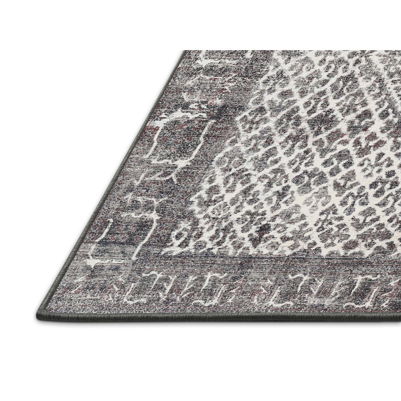 Tapis beige/gris traditionnel Hardyston, Rectangle 7 pi x 9 pi