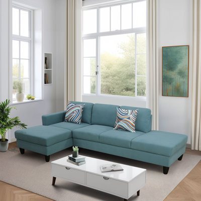 Lake-Green Calico 2-Piece Couch Living Room Sofa Set