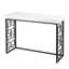 Table console traîneau en verre et métal blanc et noir de 42 pouces