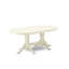 Table de salle à manger moderne Vancouver - un plateau de table de cuisine ovale avec rallonge papillon et base à double piédestal, lin blanc-573928443