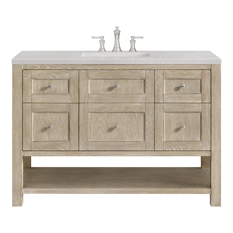 Breckenridge 48'' W Single Vanity, 8" Widespread, Parisien Bleu, Whitewashed Oak
