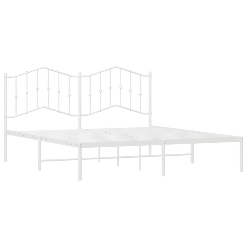 Affton Metal Bed, White, Super King (6')