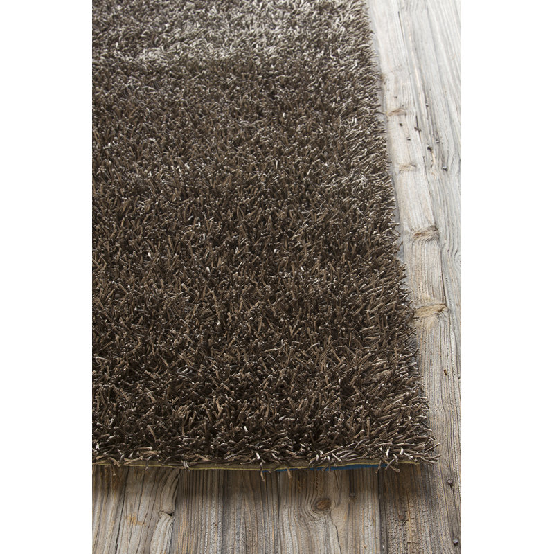 Zara Hand Loomed Modern Area Rug in Brown, Rectangle 4' x 6'
