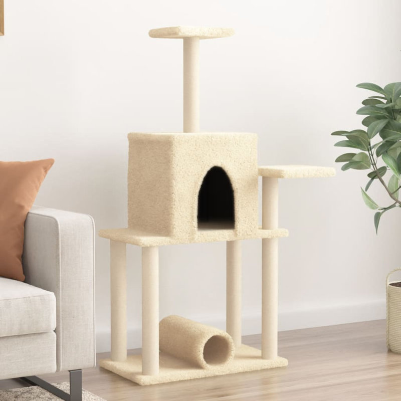 122 cm H Cat Tree / Condo, Cream