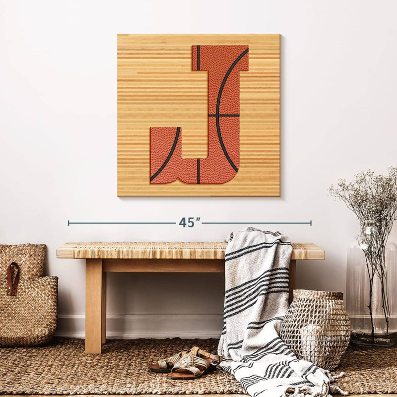 «Basketball J Alphabet» sur toile, H 30 po x l 30 po x P 1,25 po